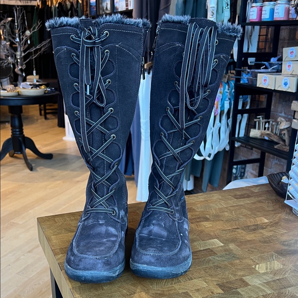 Comfy Moda Dark Brown Waterproof Suede Knee-High Boots
